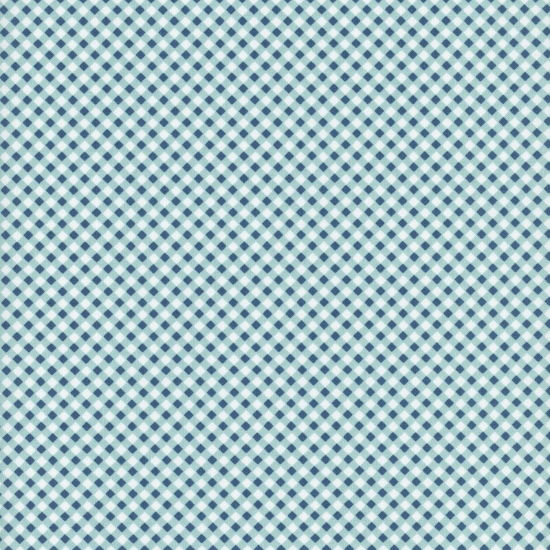 Teal and white gingham plaid fabric