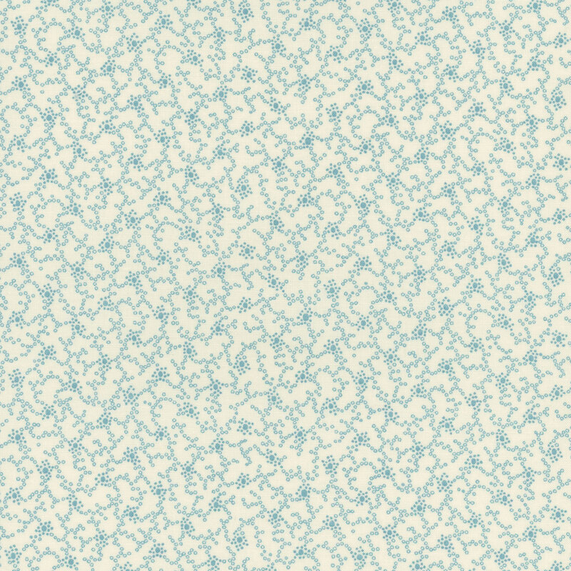 Repeating light blue abstract vine pattern on a white background.