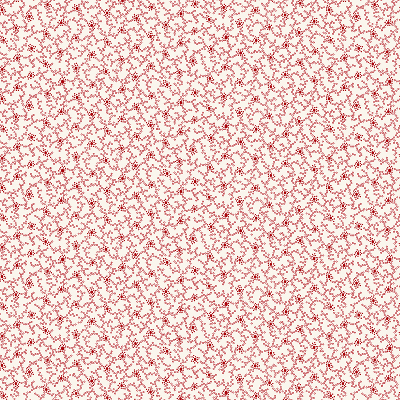 A repeating pattern of delicate red floral motifs on a light fabric.