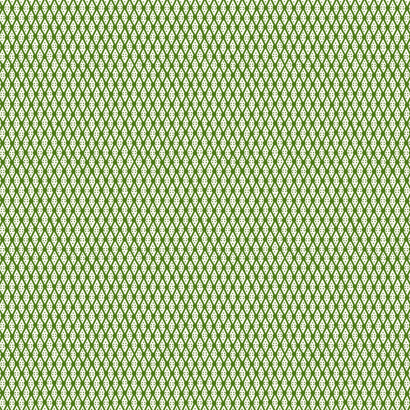 A textured pattern of green diamonds on a light green fabric.