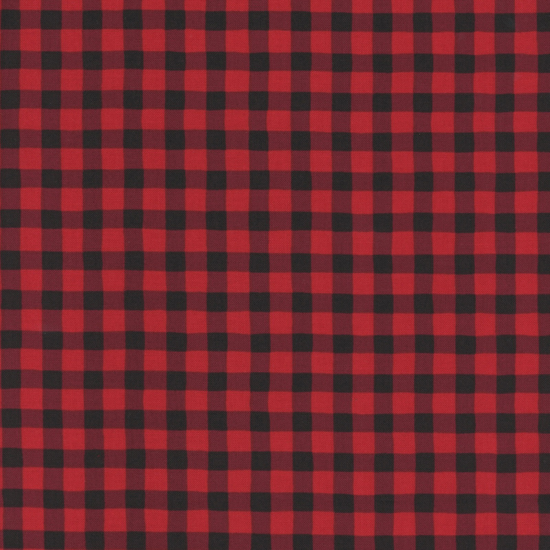 Red and black buffalo check fabric.