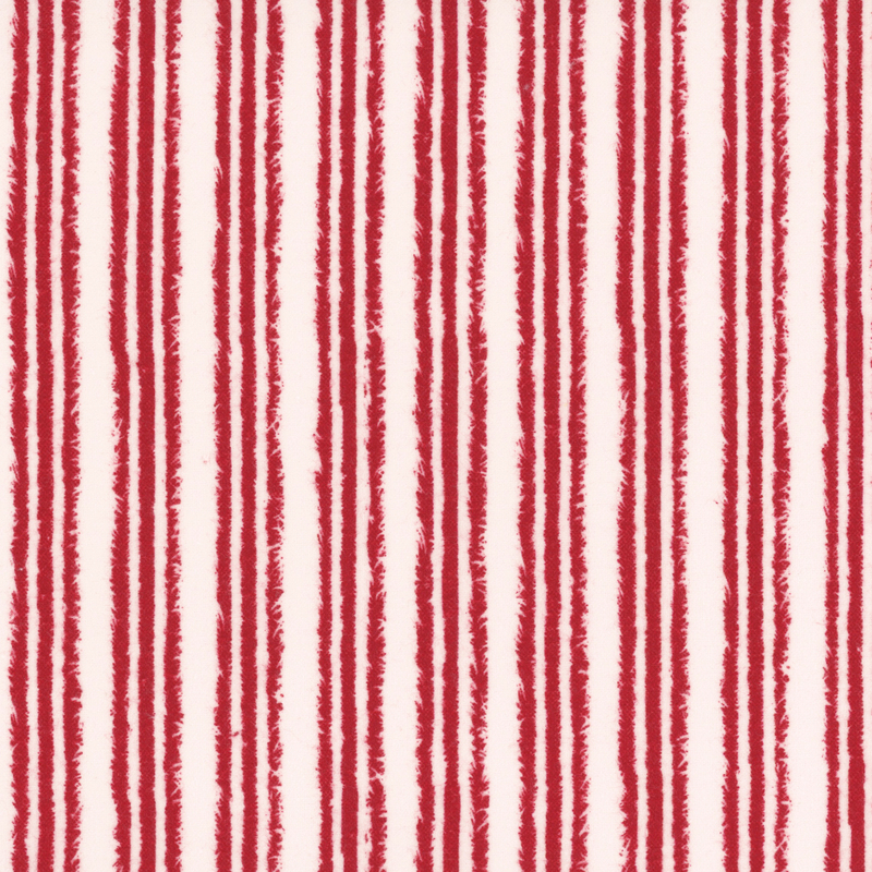 Pattern of vertical red stripes against a white background, evoking a textured appearance.