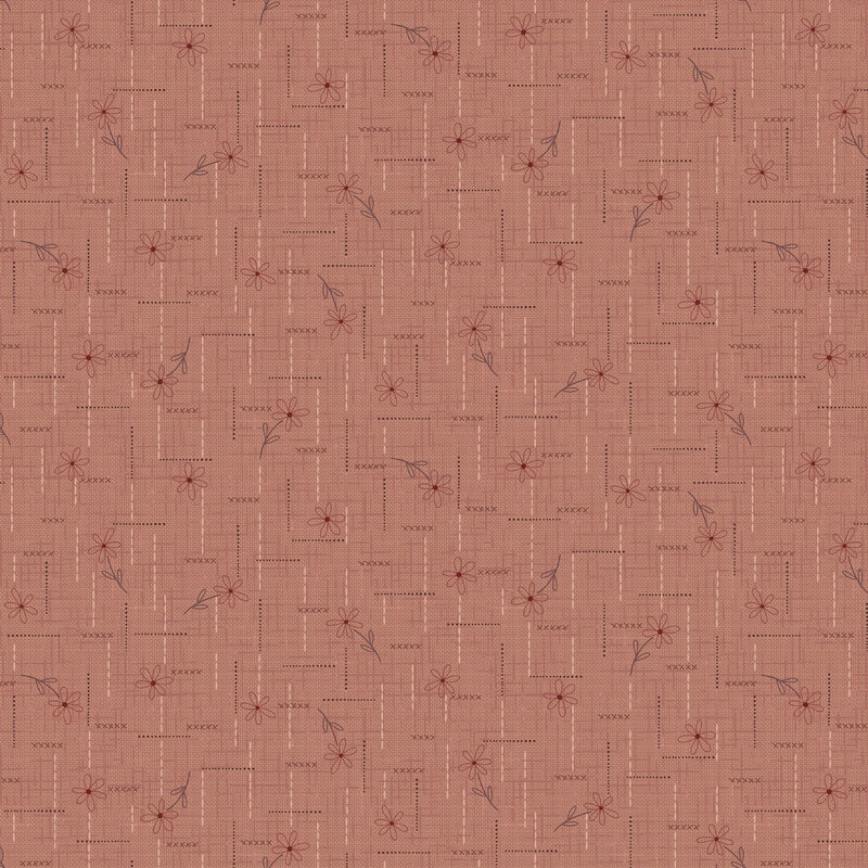 fabric pattern of wildflowers on a soft rose background