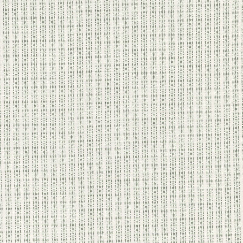 fabric pattern of blue thin vertical lines with tiny motifs on a cream background
