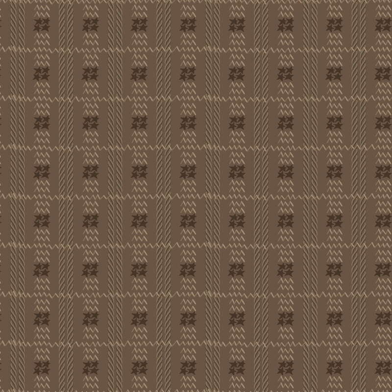 fabric of classic plaid pattern on a brown background