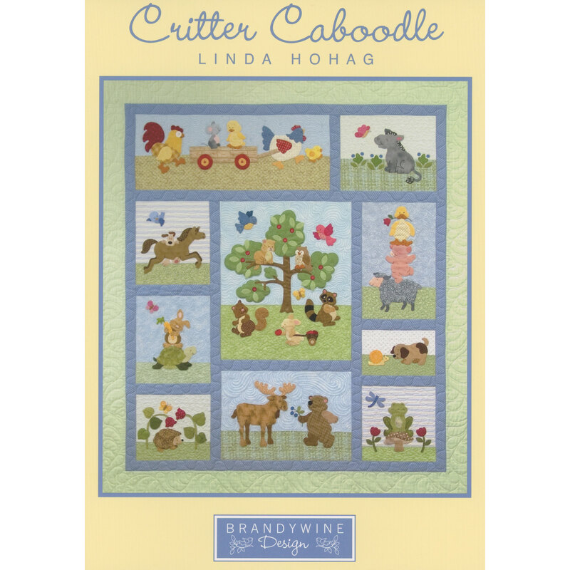 Cover of Critter Caboodle by Linda Hohag featuring colorful quilt square designs of various animals.