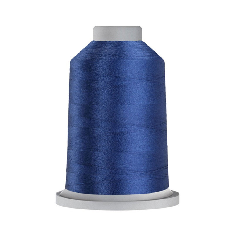 A spool of blue Glide Machine Embroidery Thread