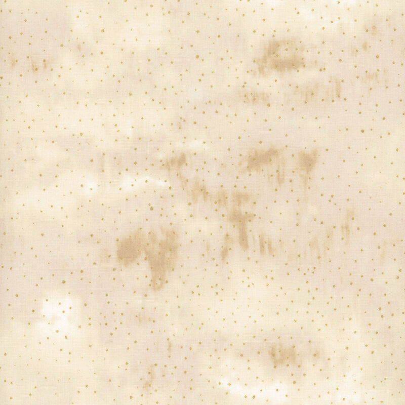 Mottled cream fabric with pinprick gold metallic accents.