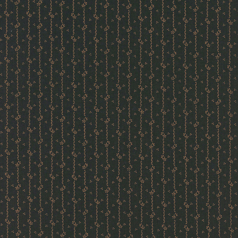 fabric pattern of curled stripes and motifs 