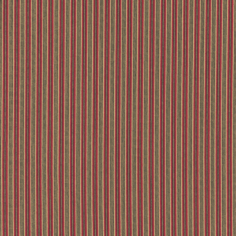 red, cream, and black striped fabric pattern 