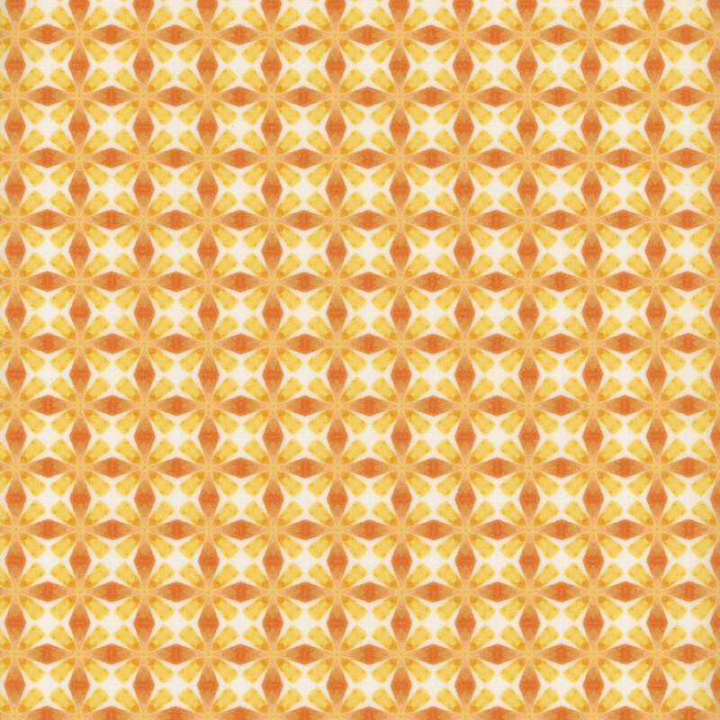 Yellow fabric with a diagonal gold geometric pattern.