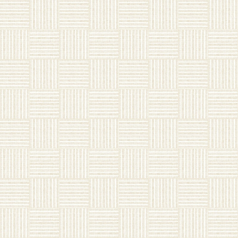 A tonal cream cross-hatched design.