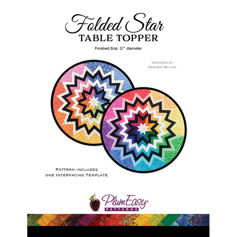 The front of the Folded Star Table Topper pattern