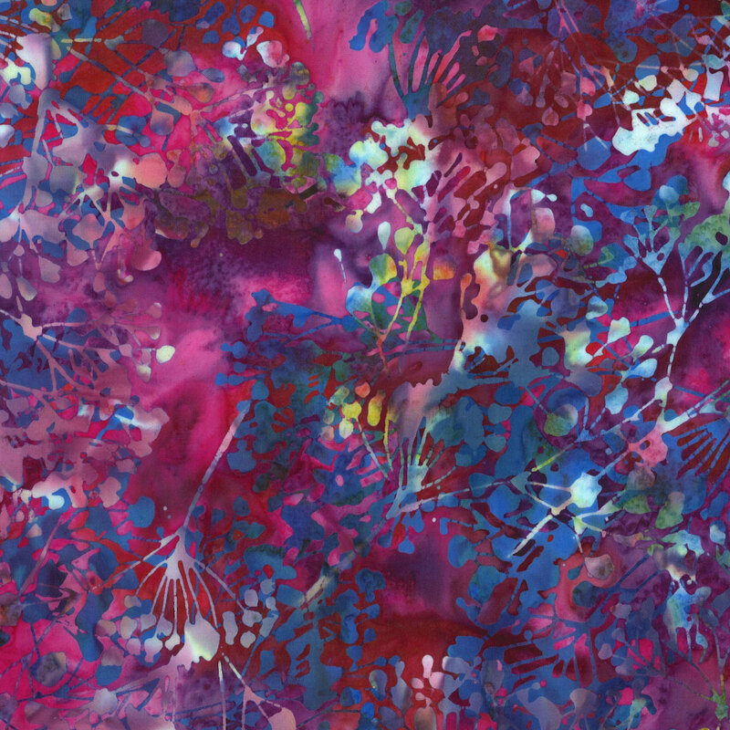 fabric of multicolored floral pattern