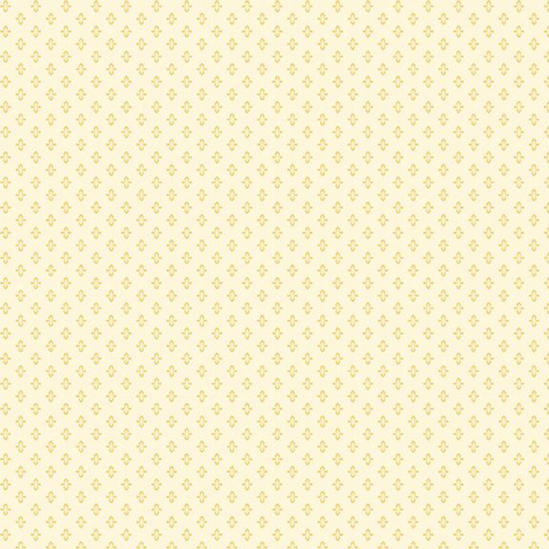 A repeating pattern of small yellow shapes on a cream background.