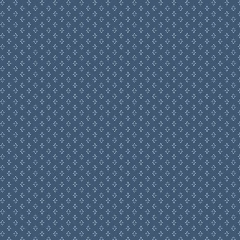 A repeating pattern of small light blue shapes on a dark blue background.