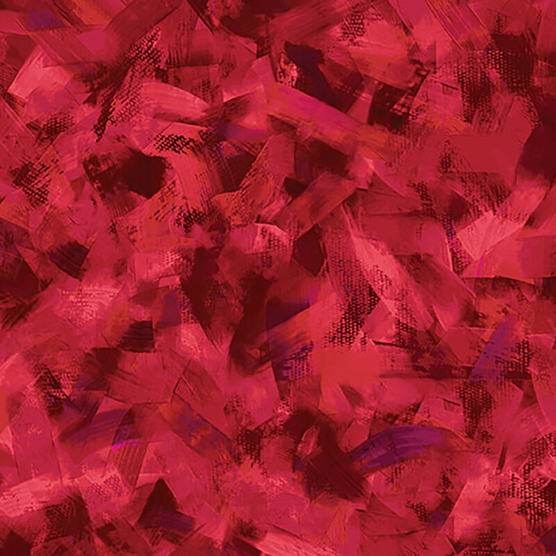 fabric pattern of red and black brush strokes