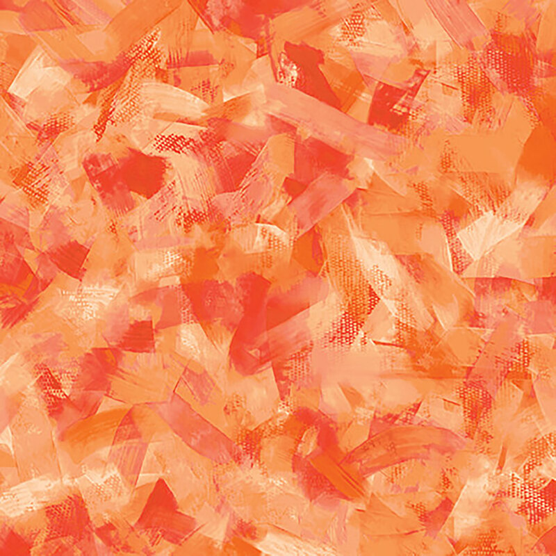 fabric pattern of orange and white brush strokes