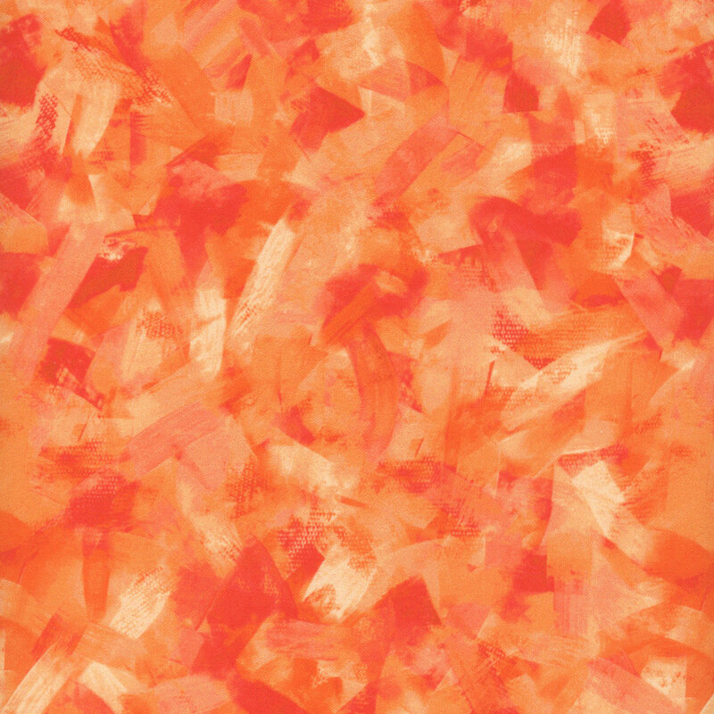 fabric pattern of orange and white brush strokes