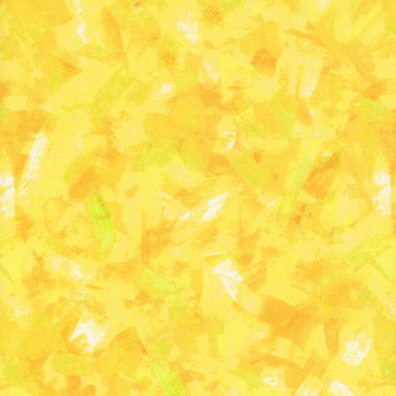 fabric pattern of yellow and green brush strokes