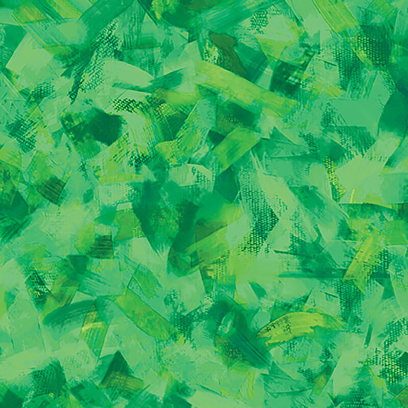 fabric pattern of green brush strokes