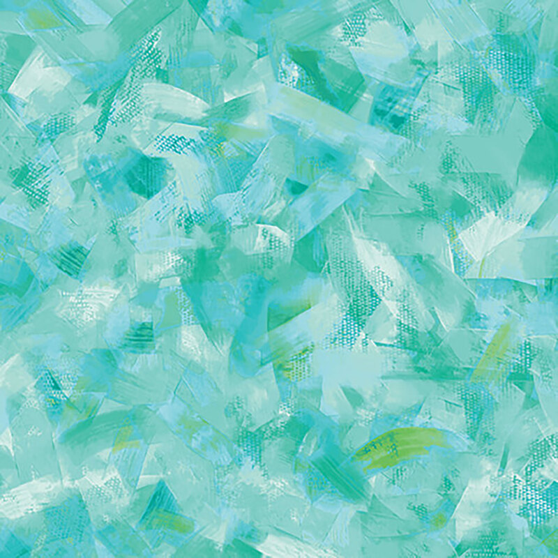 fabric pattern of blue, green,and white brush strokes