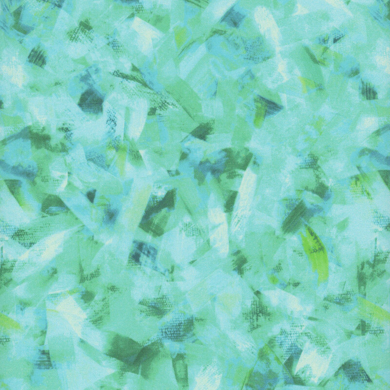 fabric pattern of aqua brush strokes