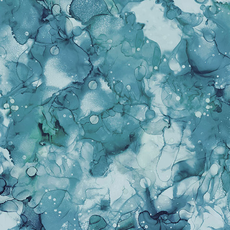 Light blue watercolor fabric with dark aqua mottling.