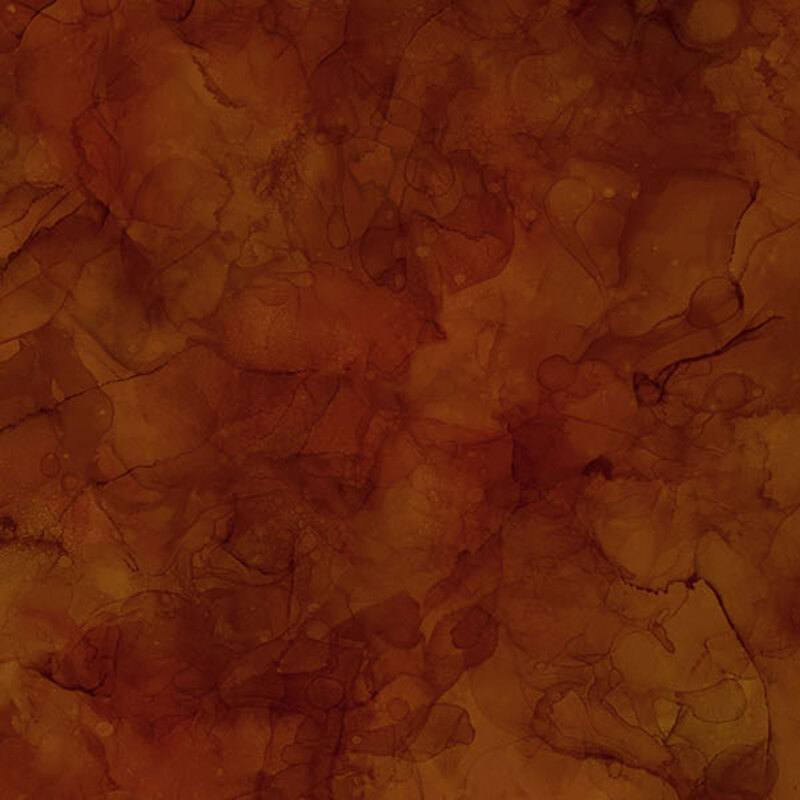 Dark brown-orange watercolor fabric with tonal mottling.