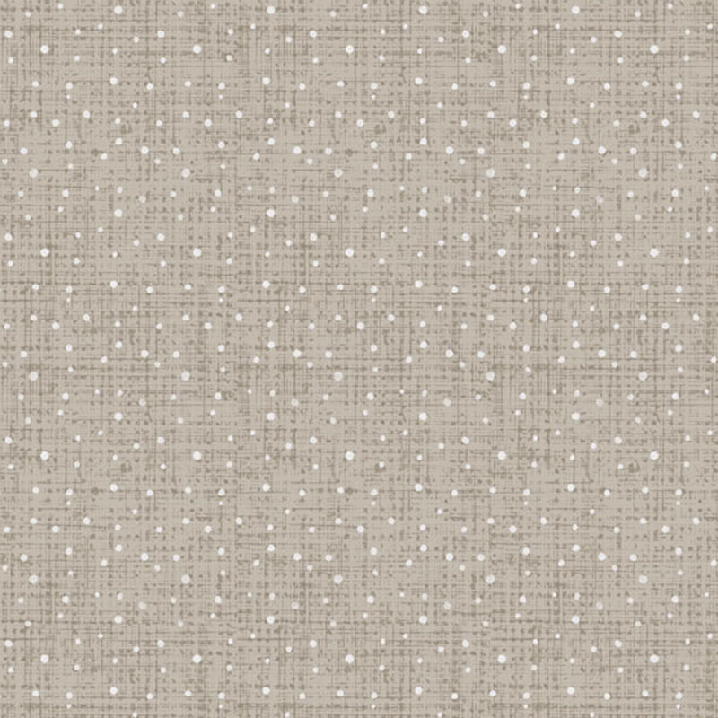 Light beige textured fabric with small white dots evenly spaced throughout.