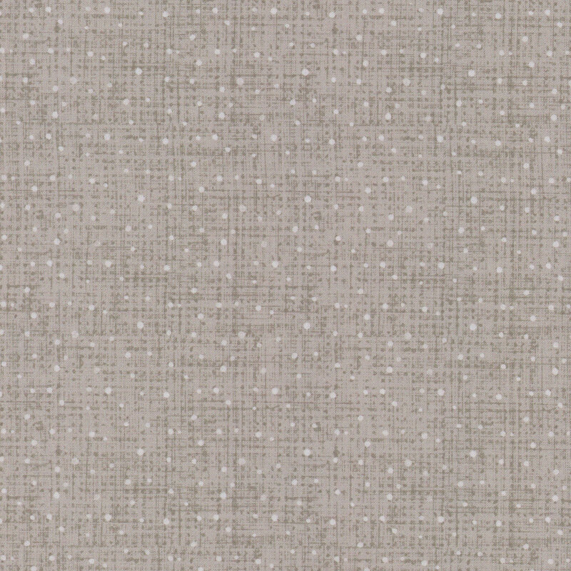 Light beige textured fabric with small white dots evenly spaced throughout.