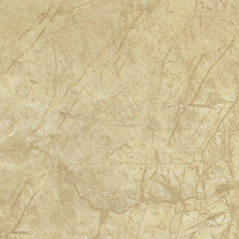 Beige fabric with a rustic marbled design. 