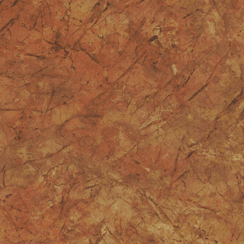 Rust fabric with a rustic marbled design.