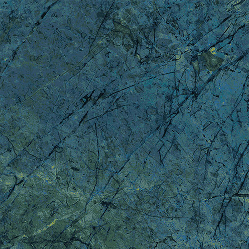 dark teal fabric pattern of marbled design with large scratches all over