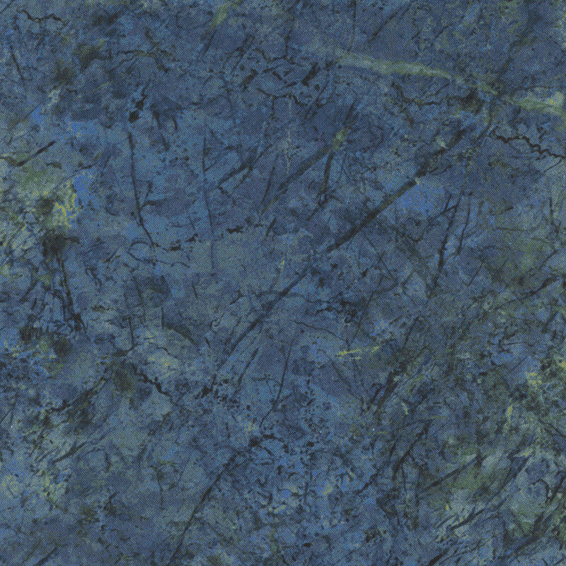 Dark blue fabric with a rustic marbled design.