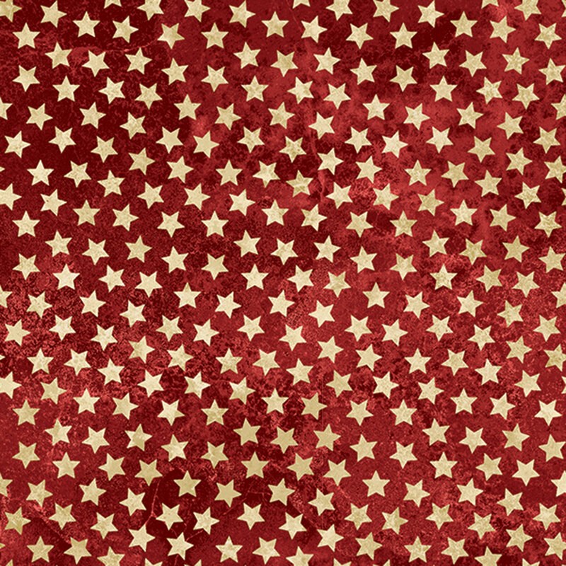 cream stars with a red marbled background fabric