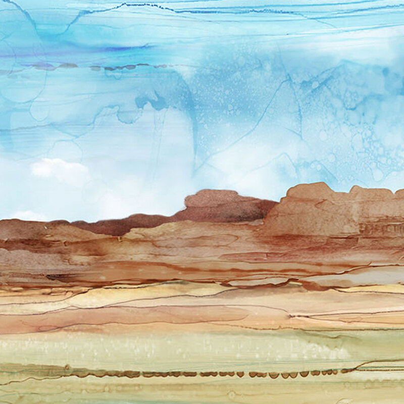 fabric pattern of a desert landscape 