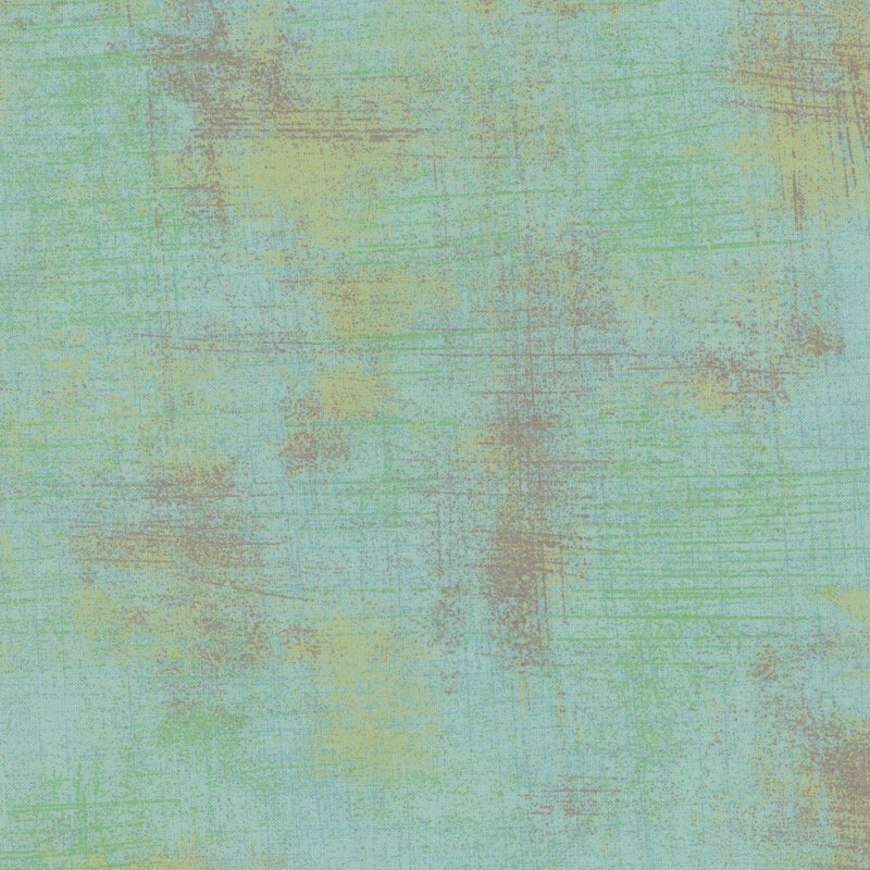 A textured fabric in soft turquoise with subtle variations and earthy brown accents.