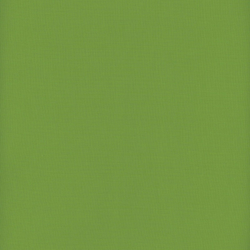 Solid leaf green fabric swatch.