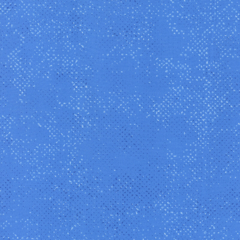 Textured cerulean blue fabric with a pattern of small tonal speckles