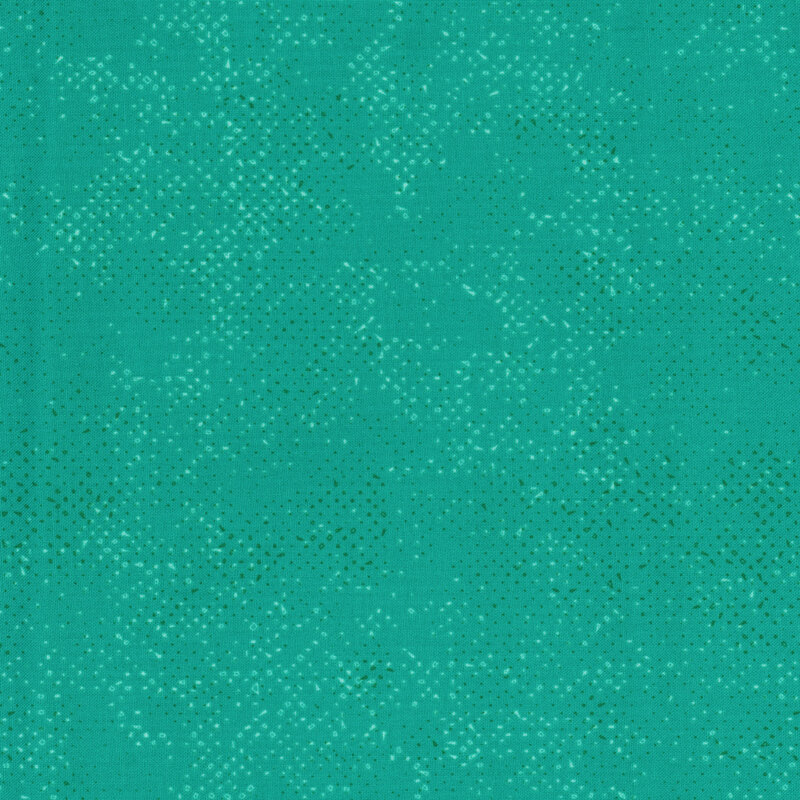 Textured turquoise fabric with a pattern of small tonal speckles