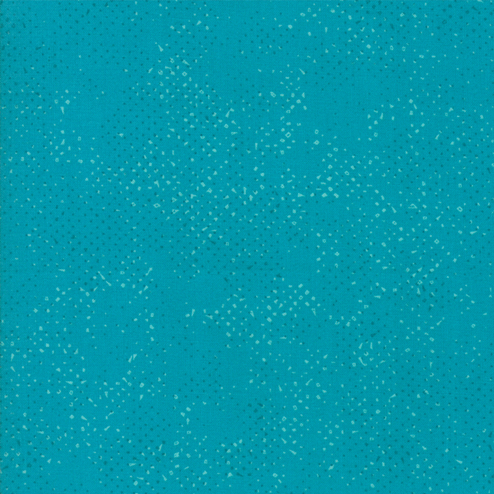 Textured aqua fabric with a pattern of small tonal speckles