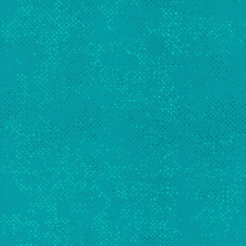 Textured aqua fabric with a pattern of small tonal speckles