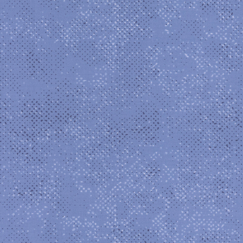 Textured cornflower blue fabric with a pattern of small tonal speckles