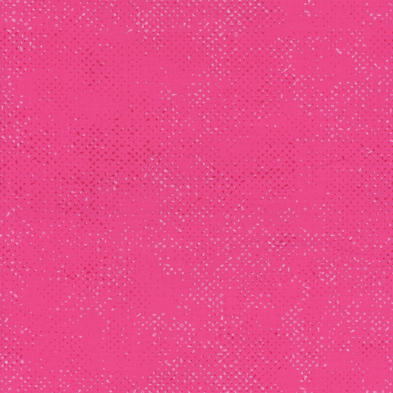 Textured hot pink fabric with a pattern of small tonal speckles