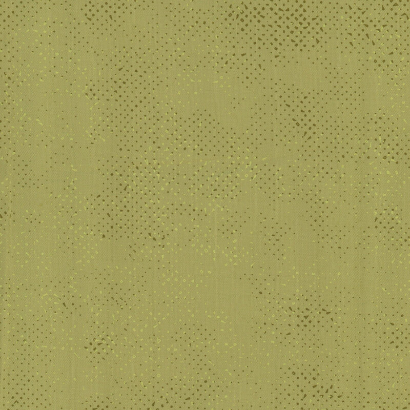 Textured sage green fabric with a pattern of small speckles