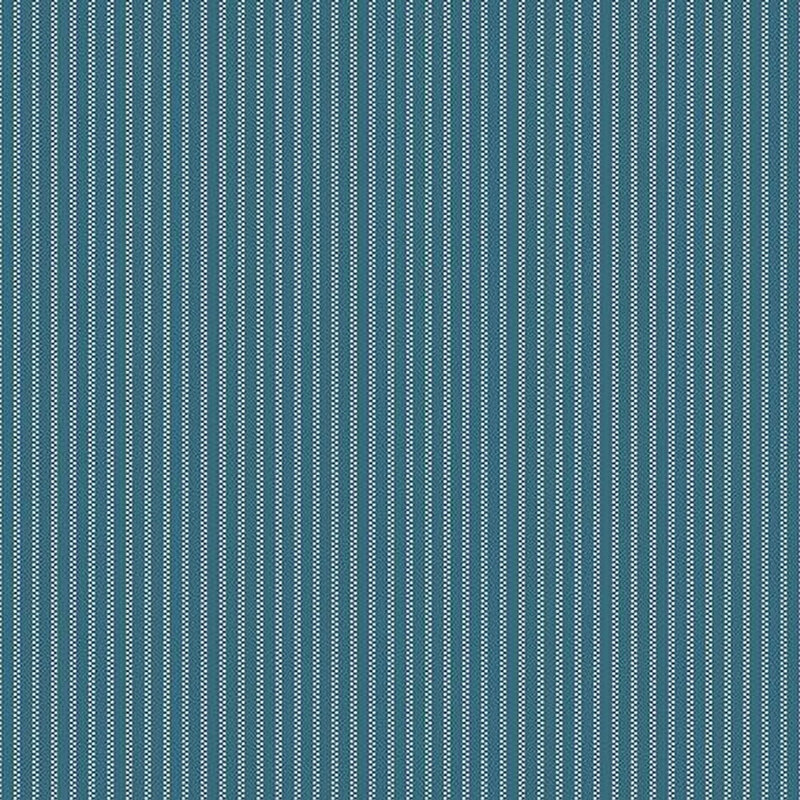 fabric pattern of white dotted strips on a blue background