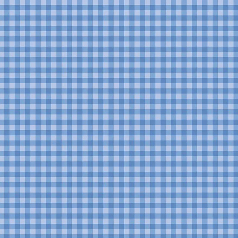 A blue and white gingham pattern with alternating squares.