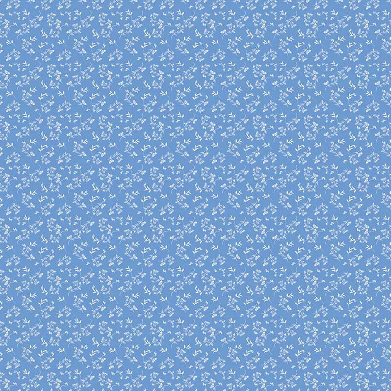 Light blue fabric pattern featuring small, delicate tonal floral designs.