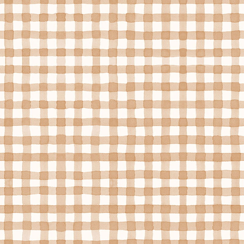 Watercolor gingham fabric in white and dusty pink.